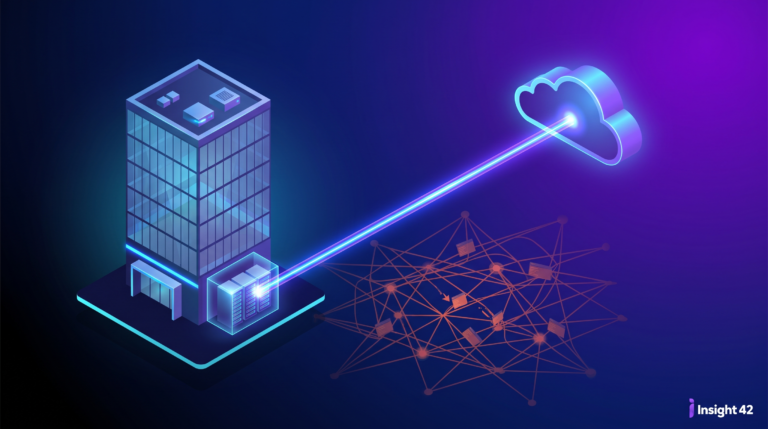 A dedicated fiber line connecting an office building directly to the cloud, bypassing the public internet