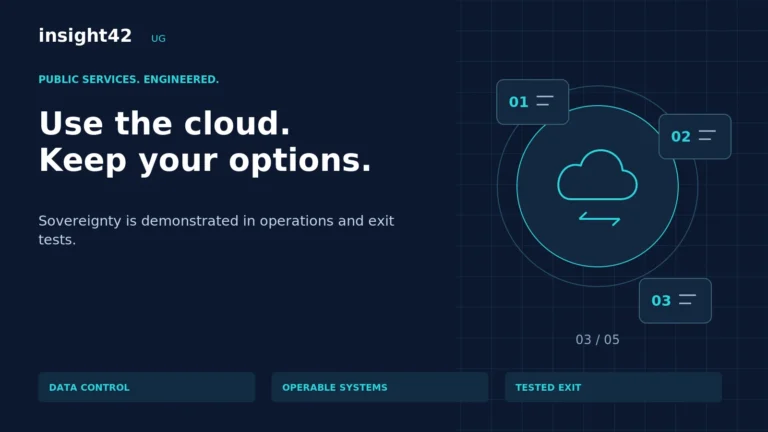 Sovereign cloud for government combines data control, transferable operations and a tested provider exit.